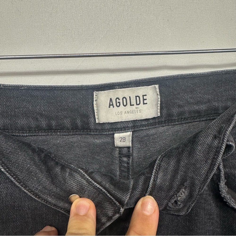 AGOLDE Nico High Rise Skinny Jeans Dark Wash Distressed Size 29 - Picture 4 of 12